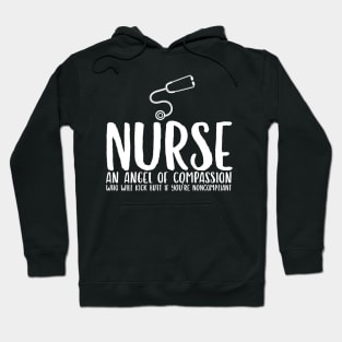 Nurse an Angel Who Kicks Butt Hoodie